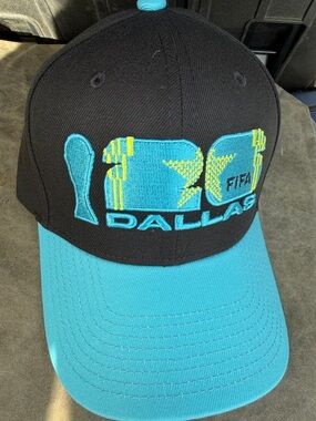 FIFA World Cup 2026 Dallas Black & Teal Embroidered Baseball Cap